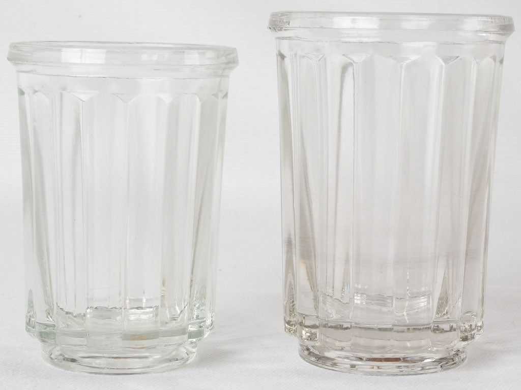 Collection of antique French jam jars - glass