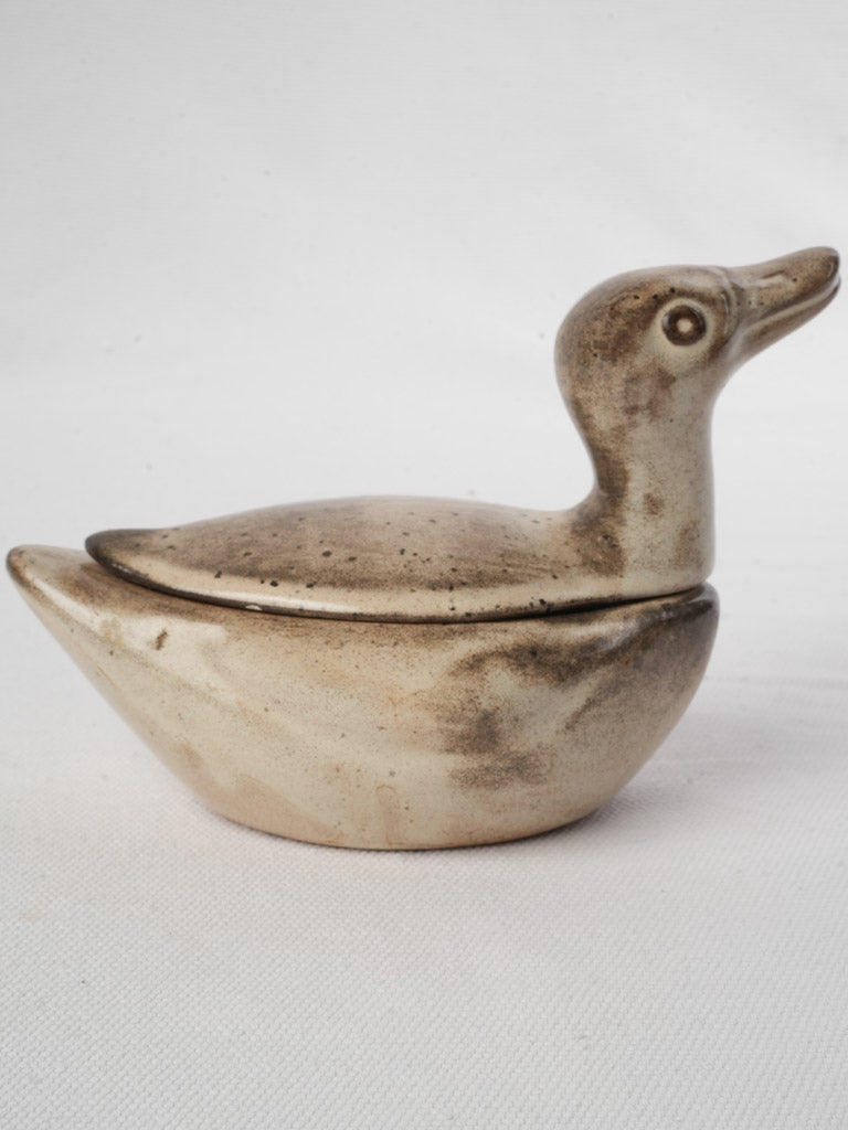 Rustic mustard pot with spoon notch