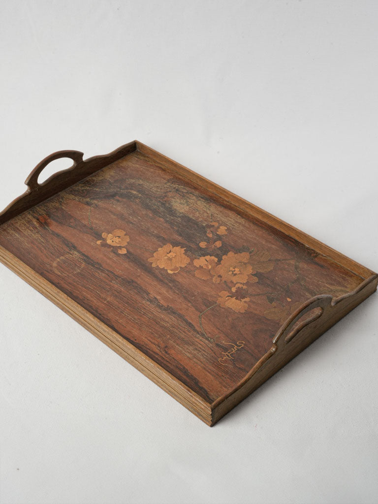 Wooden Art Nouveau tray  