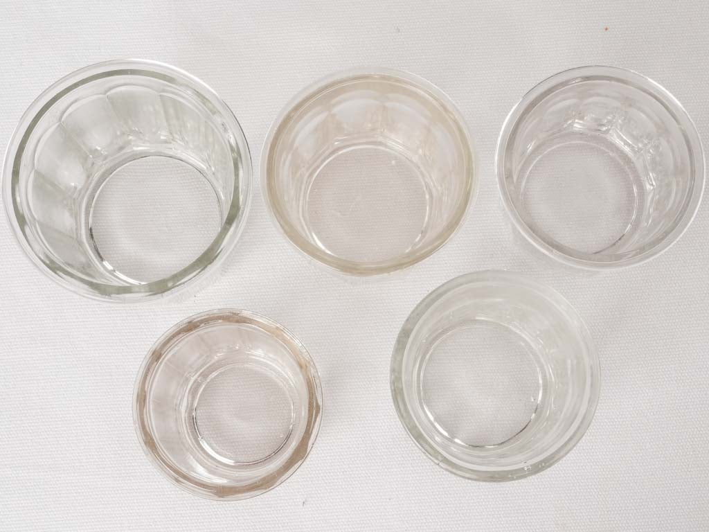 Collection of antique French jam jars - glass