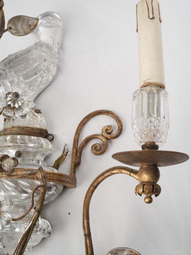 Silver-leafed glass wall decor