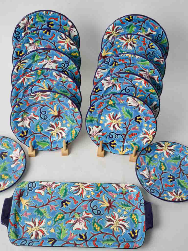 Hand-decorated Provençal-style ceramic set