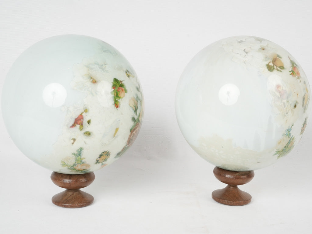 Exquisite French blown glass wig stands