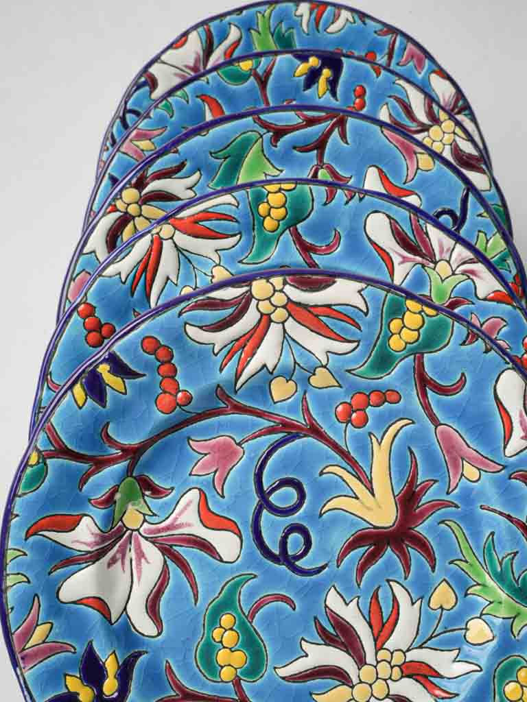 Collectible cobalt and crimson platter