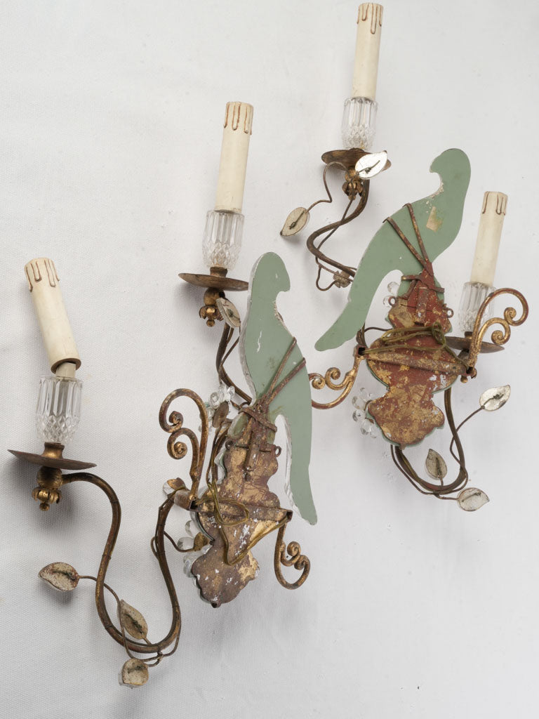 Sculptural Hollywood Regency sconces