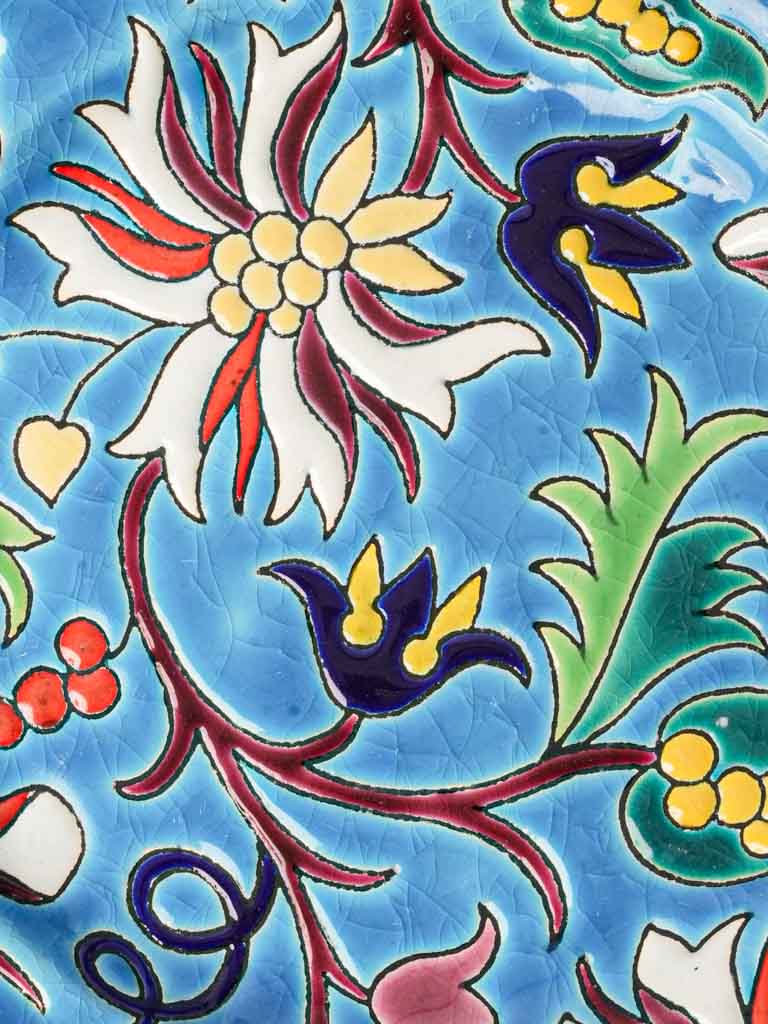 Artisan-crafted enamel faience plates