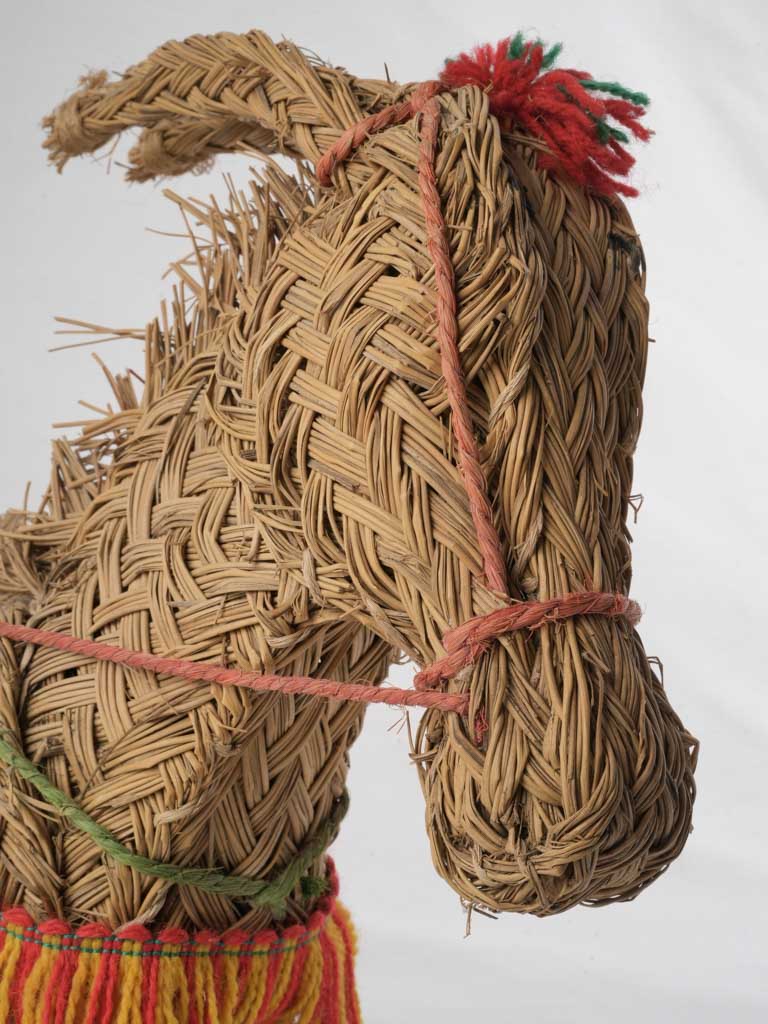 Eclectic colorful fringe donkey statue