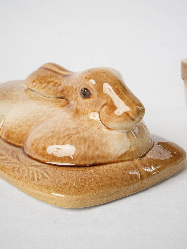 Decorative rabbit lidded terrine