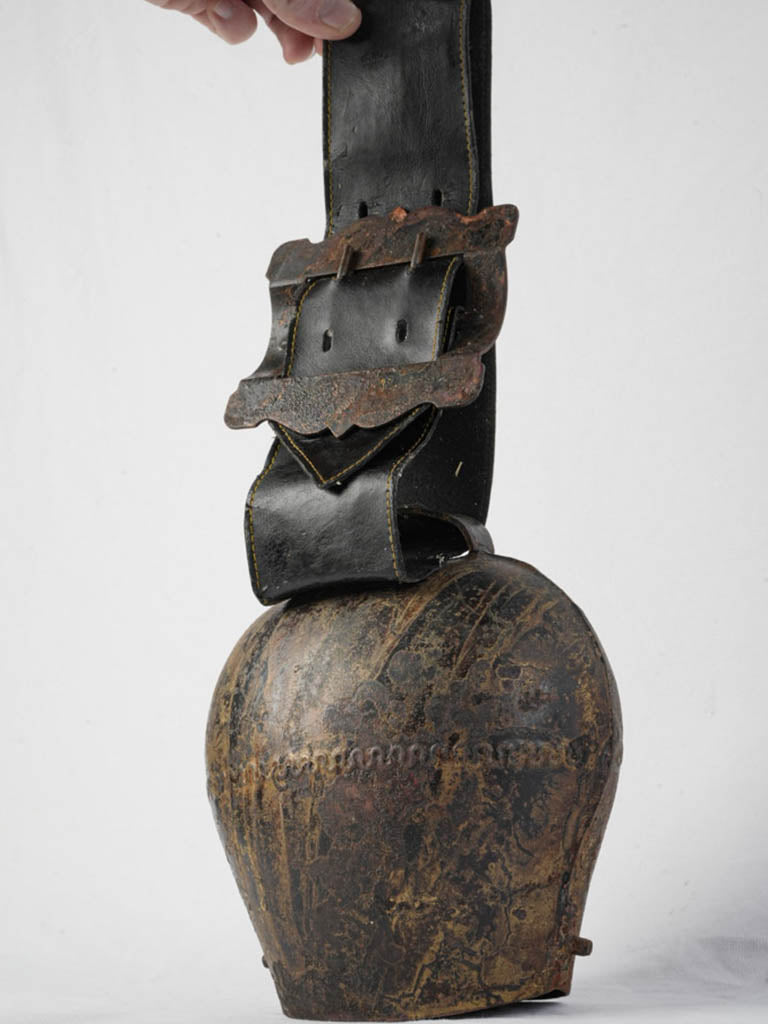 Vintage mottled brown cowbell