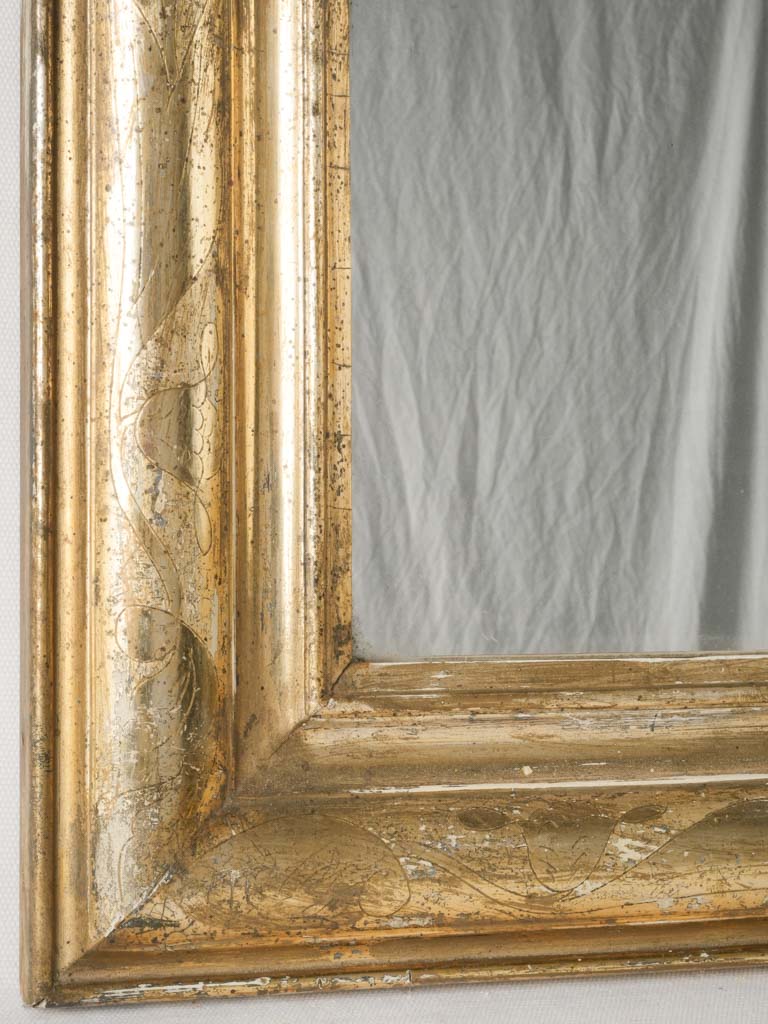 Classic, silver leafed Louis Philippe mirror