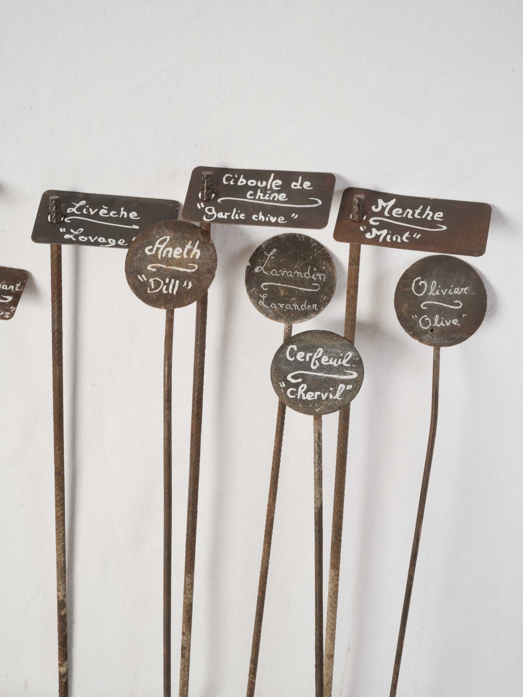 Set of 12 Handmade Herb Labels in French & English from Chanteduc Garden