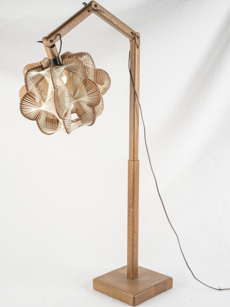 Vintage Danish woven floor lamp