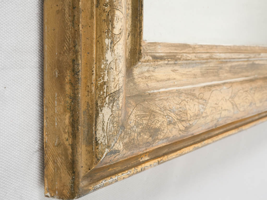 Delicate floral silver gilt mirror