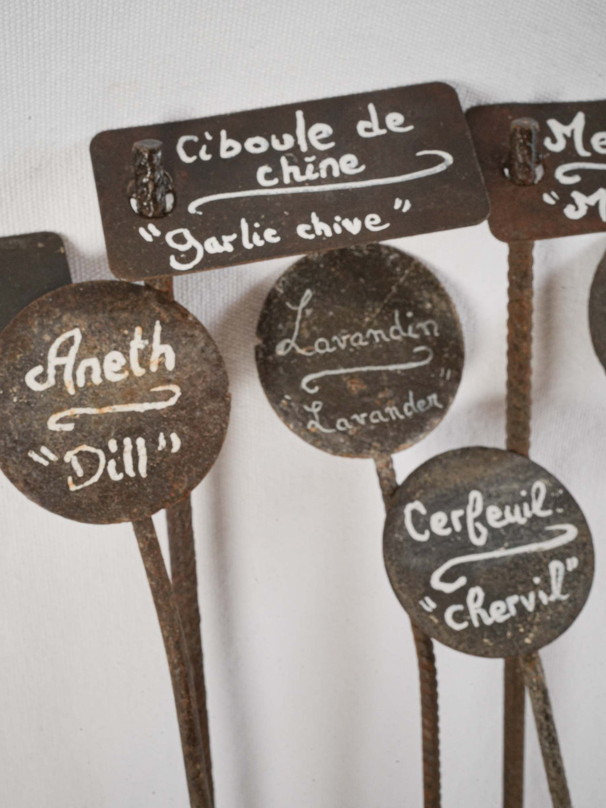 Set of 12 Handmade Herb Labels in French & English from Chanteduc Garden