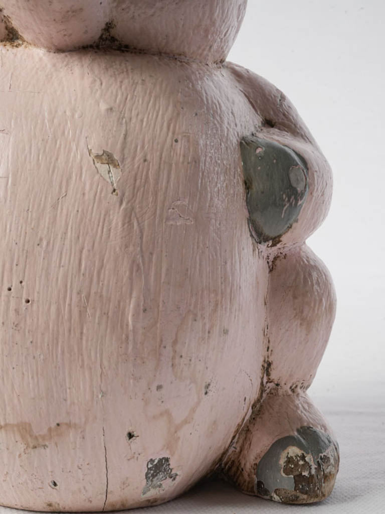 Charming decorative wooden pig sculpture