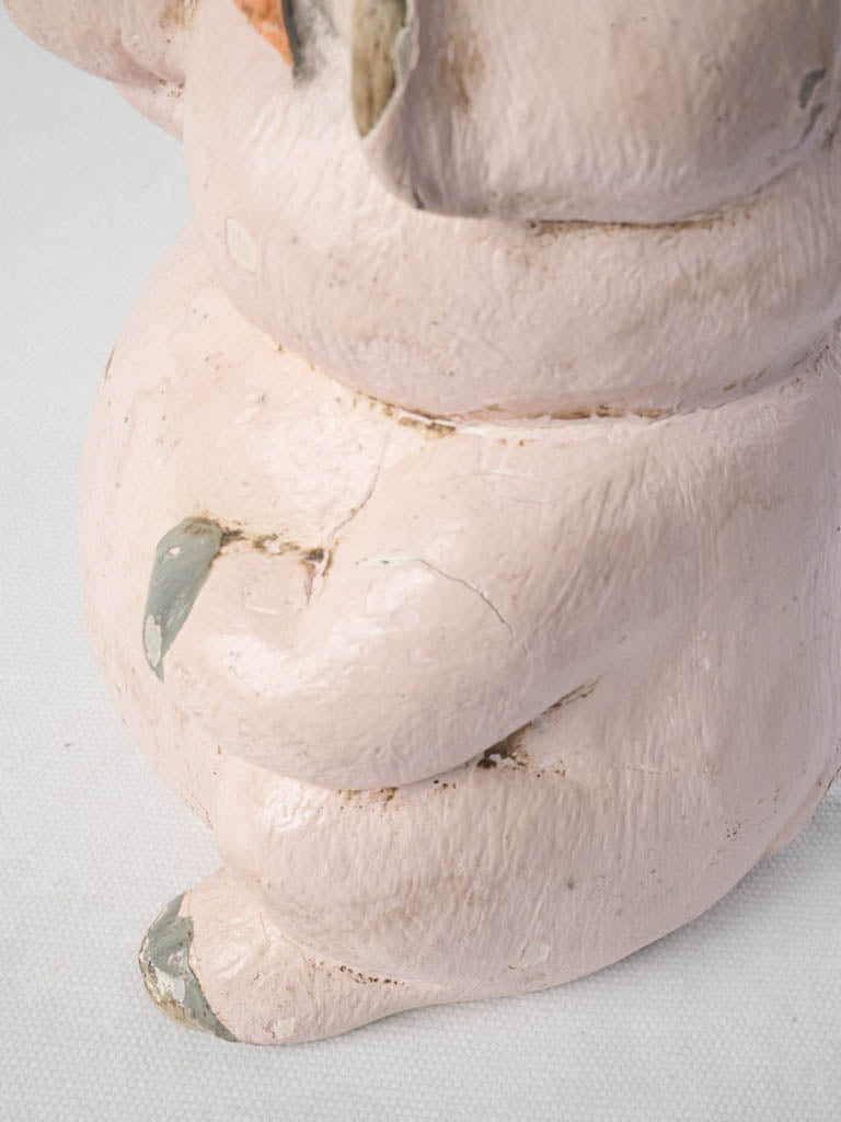 Light wood handcrafted piglet figure