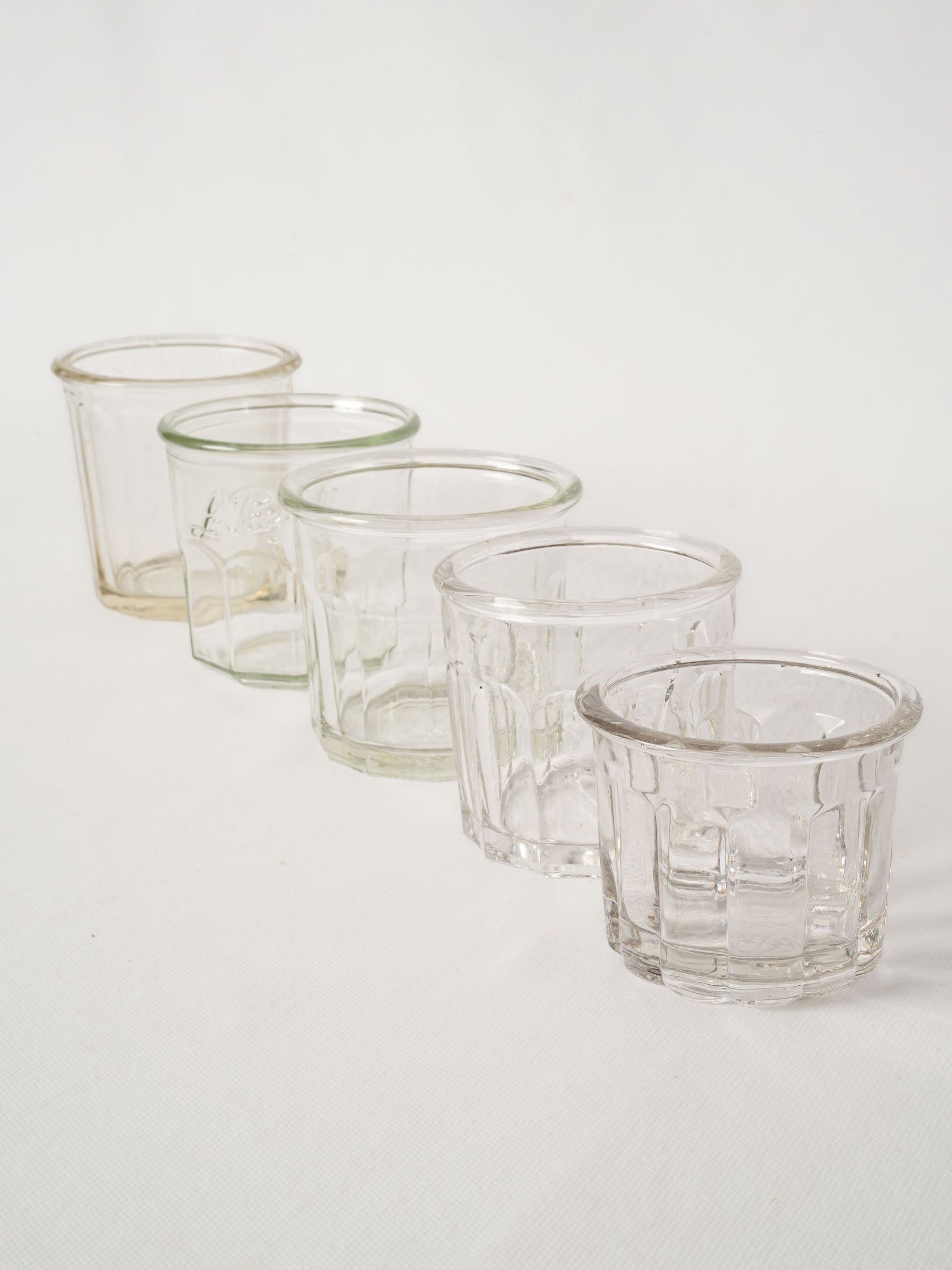 Set of 5 Vintage French Glass Preserving Jars