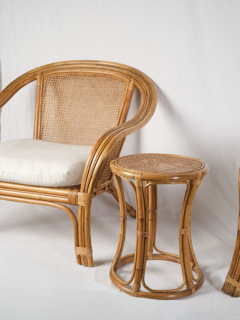 Honey tone bent cane armchairs