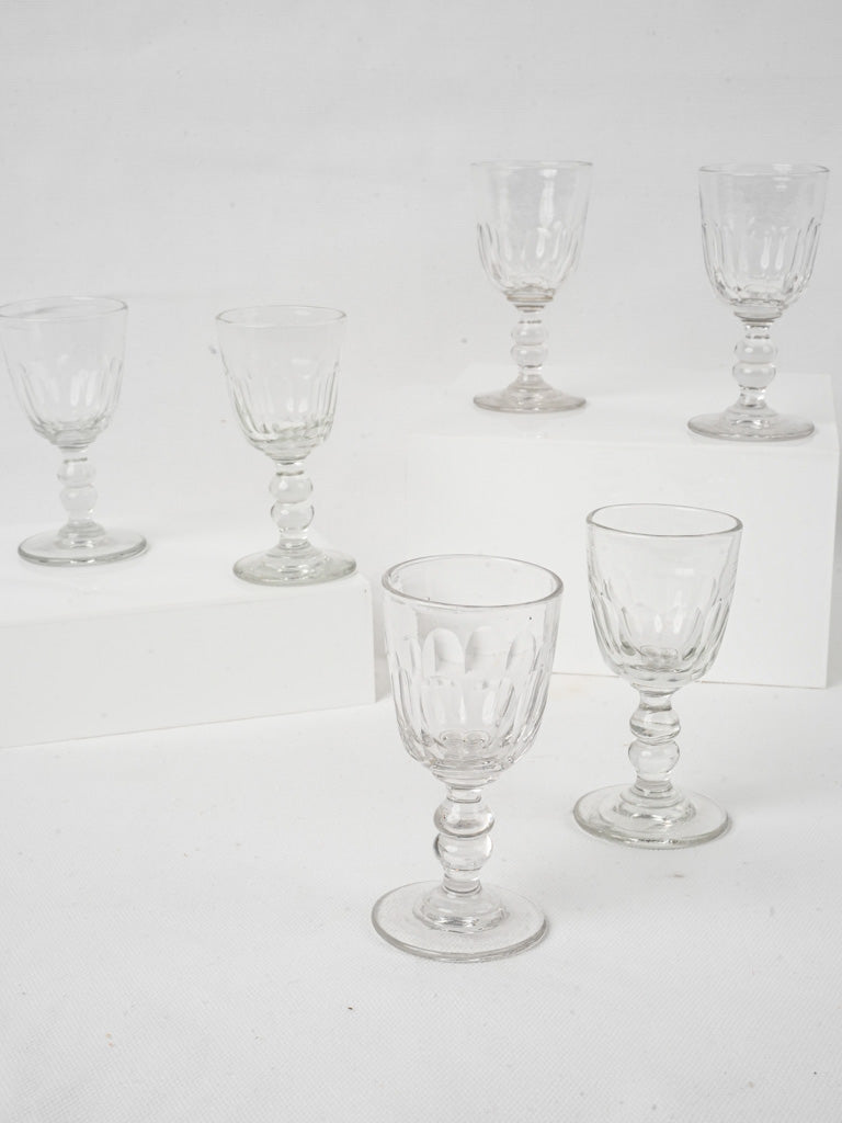 Vintage French wine glasses collection