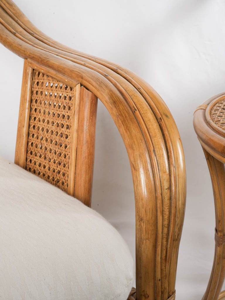 Natural airy rattan chairs trio