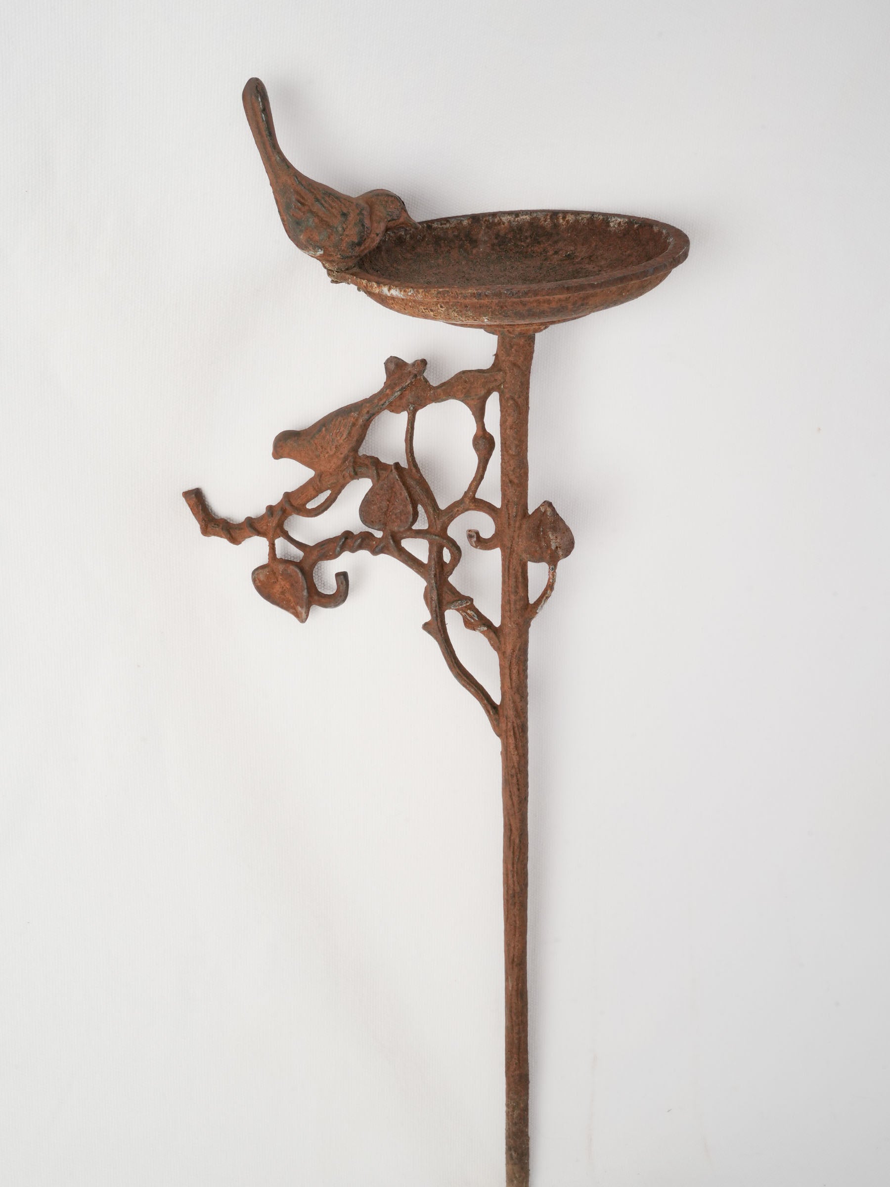 Cast Iron French Garden Birdbath w/ Decorative Stake 24¾"