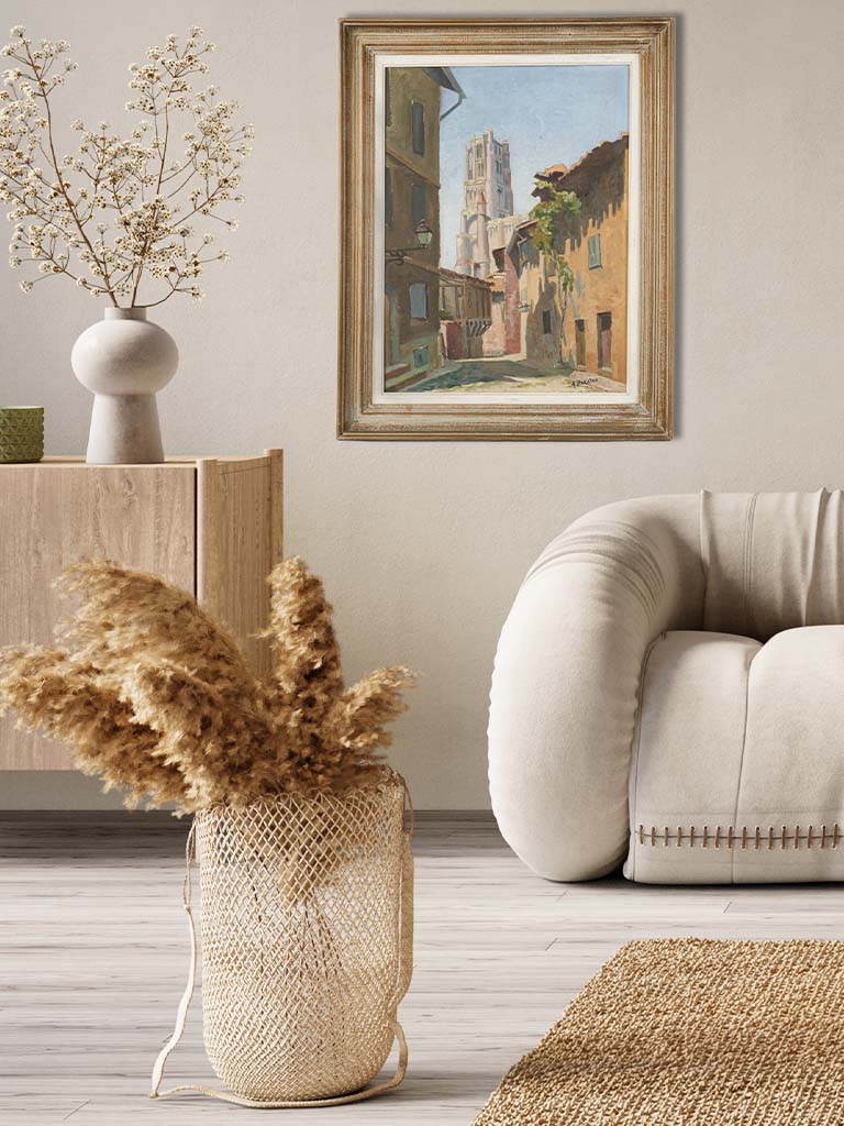Vintage Provençal streetscape artwork  