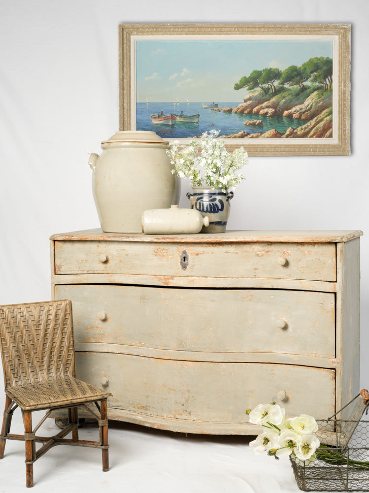 Adorable antique grey wicker chair