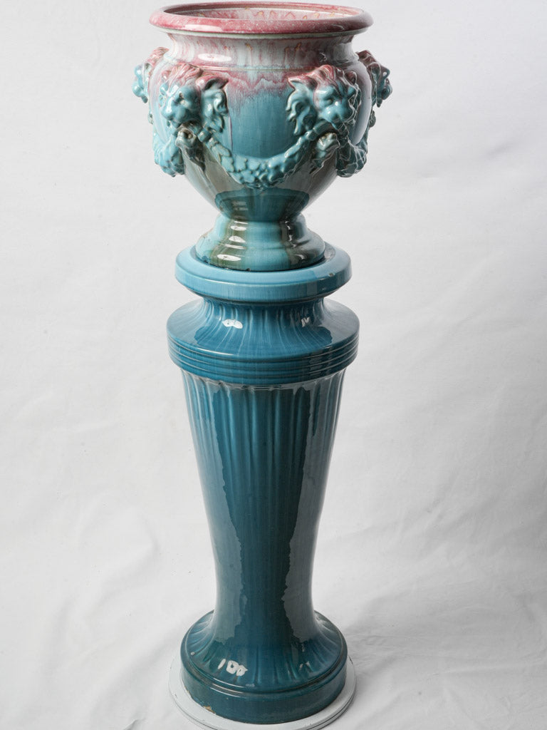 Majestic Art Nouveau ceramic cache pot