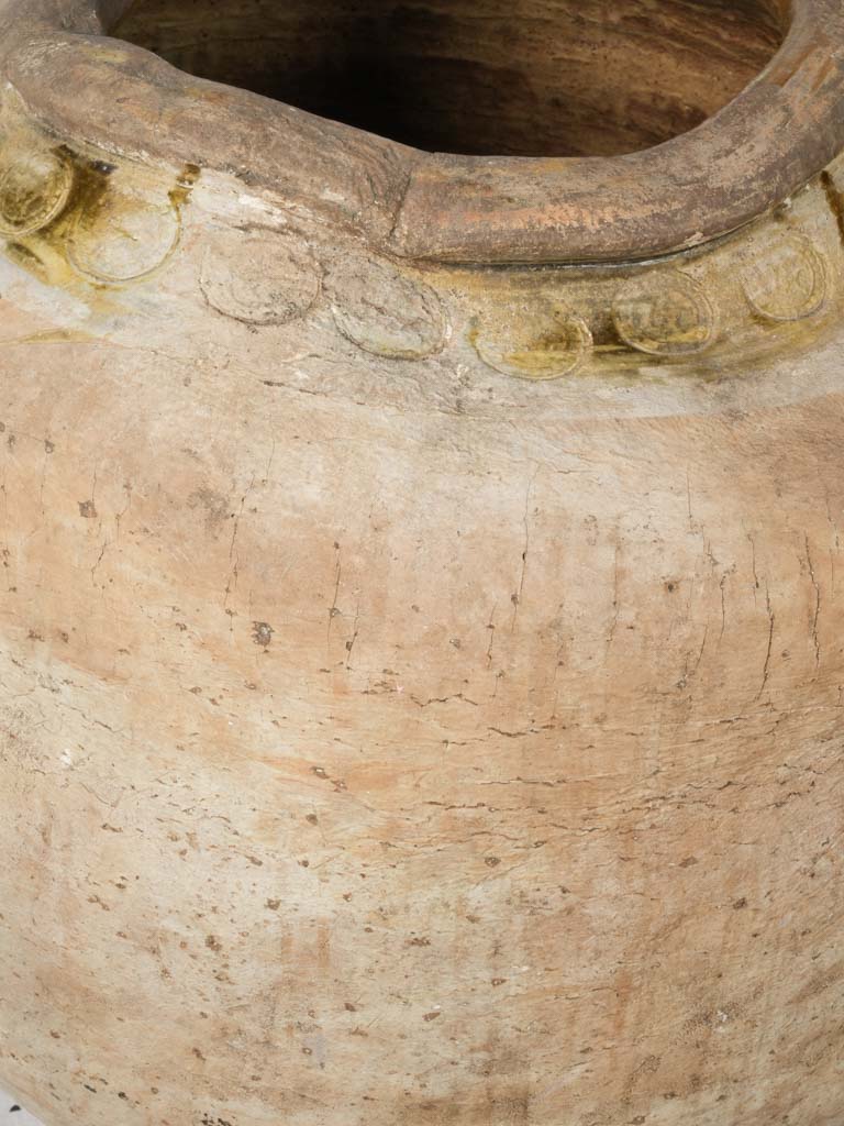 Remarkable maker-stamped terracotta olive container