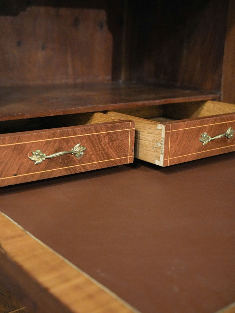Luxury brown leather interior desk