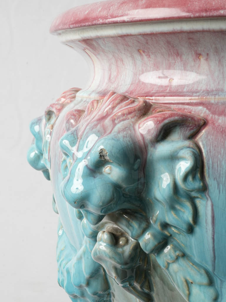 Intricate garland ceramic urn