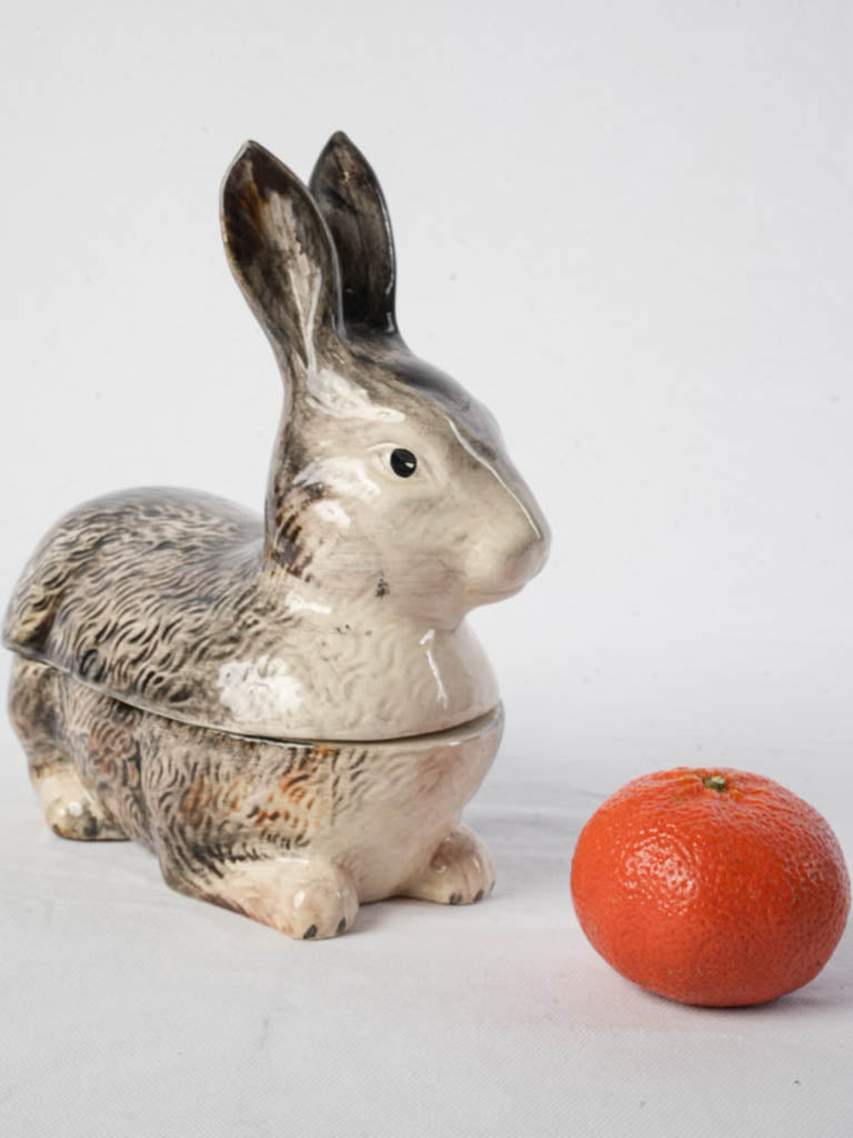 Hand-painted hare pâté container