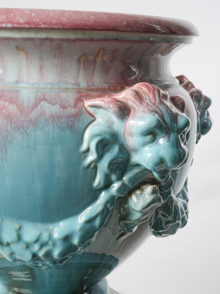 Classical lion head ceramic piece