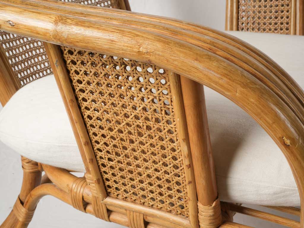 Airy durable rattan armchair set