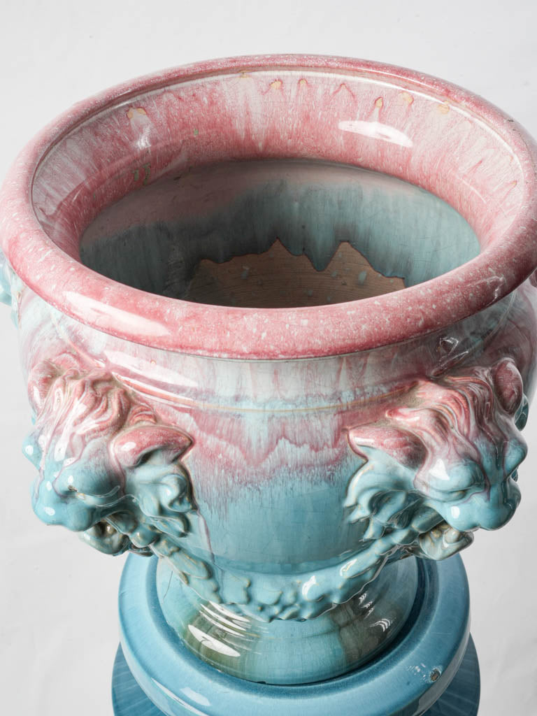 Elegant rose-tinged ceramic pedestal  