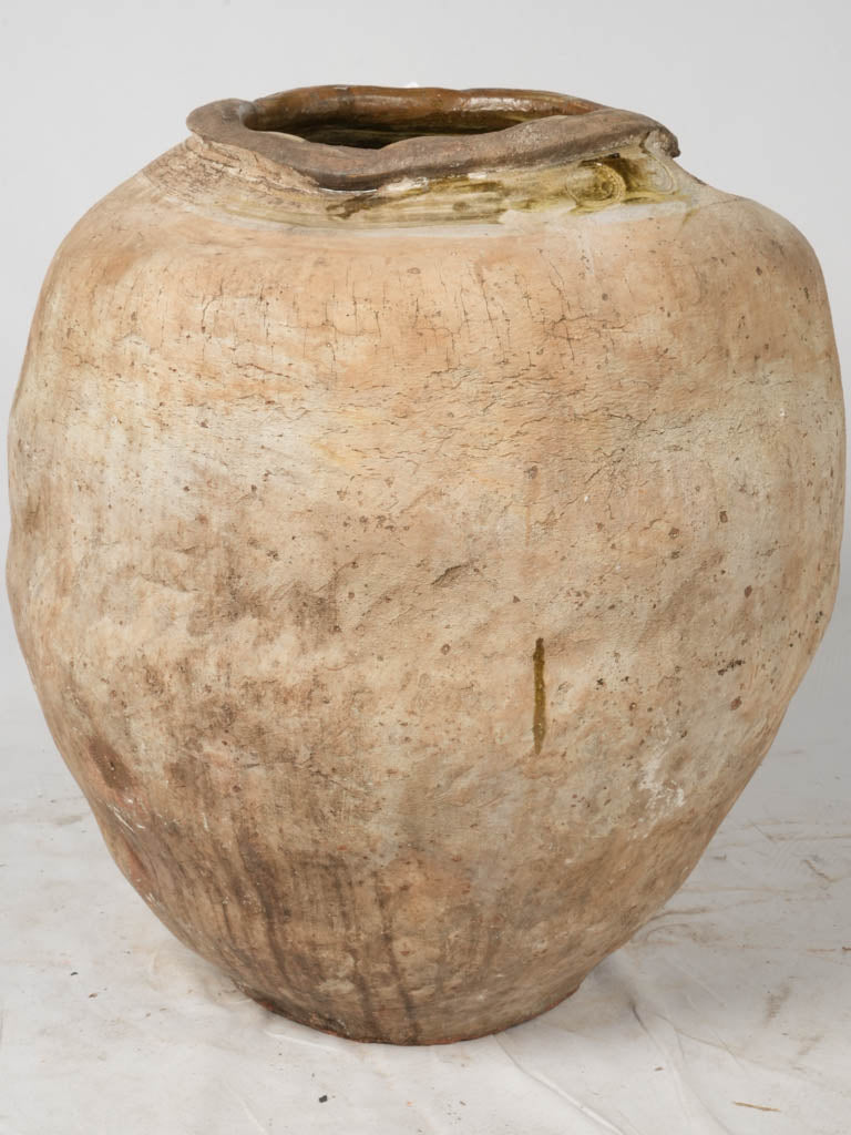 Large cobalt-glazed antique pottery vessel