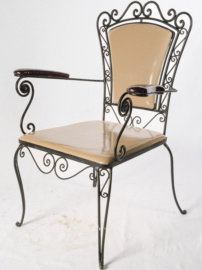 Mid-century French iron chair