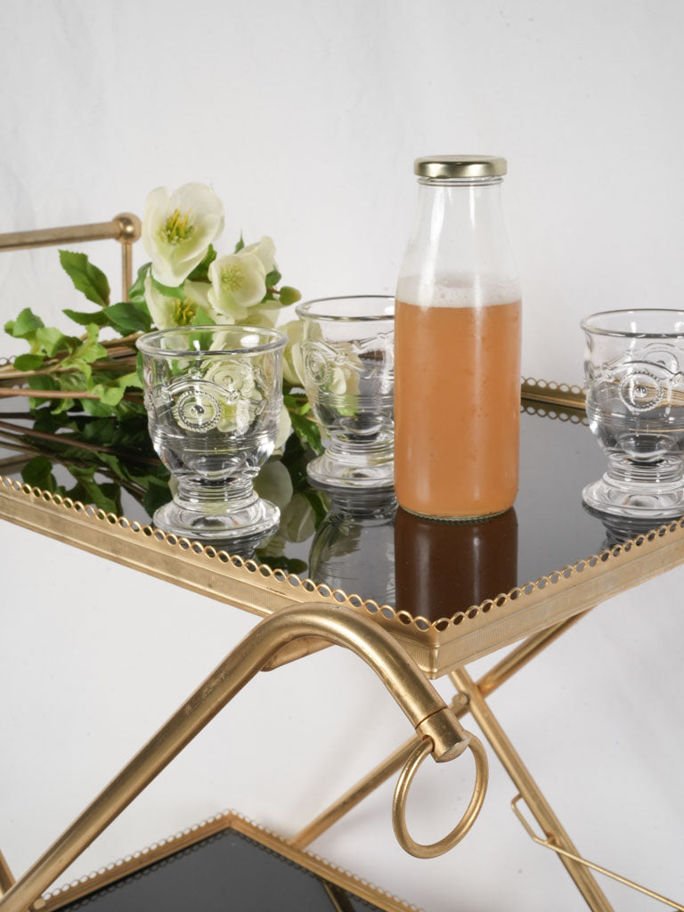 Smoked glass top bar cart
