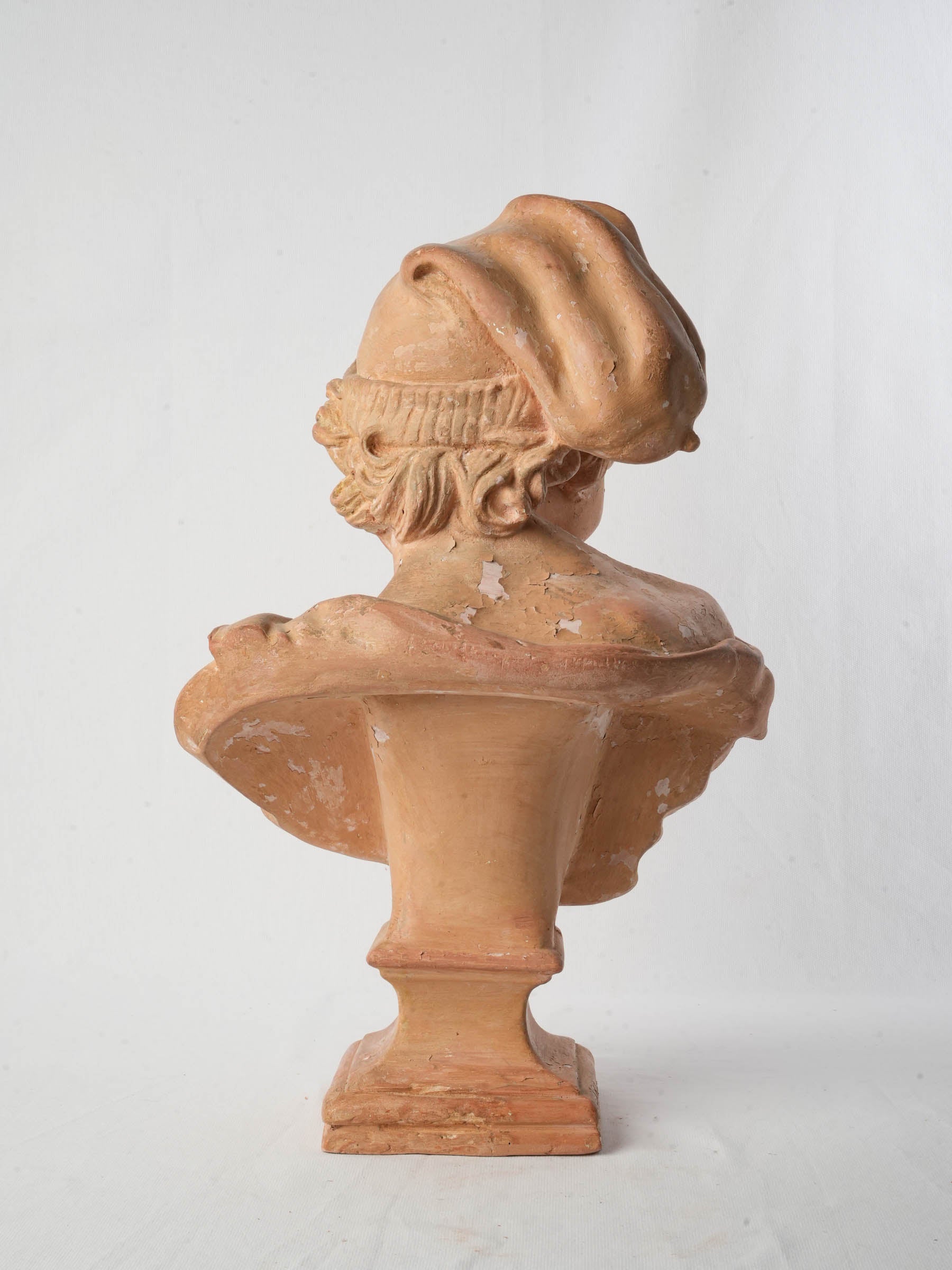 19th Century Terracotta-Patinated Plaster Bust After Carpeaux, The Neapolitan Laugher - 20½"