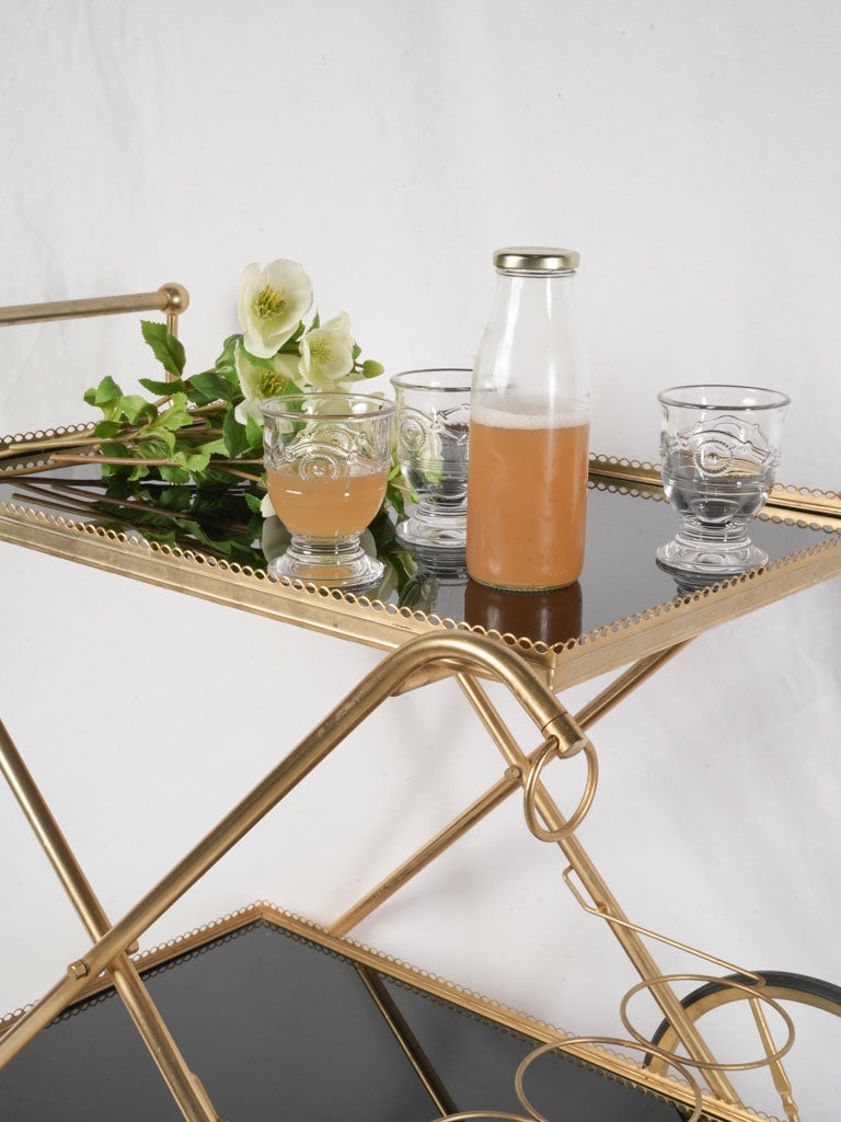 Sophisticated spoked wheel drinks trolley
