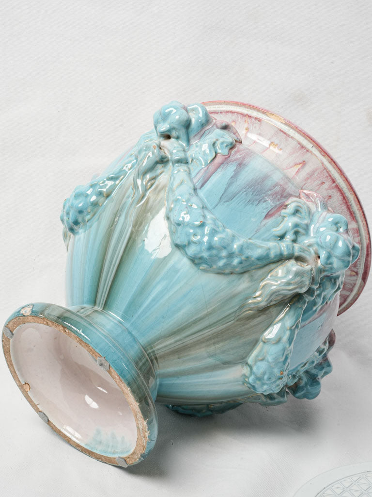 Antique Vallauris glazed urn