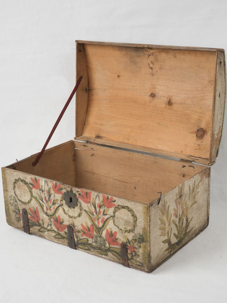 Rustic crimson heirloom chest