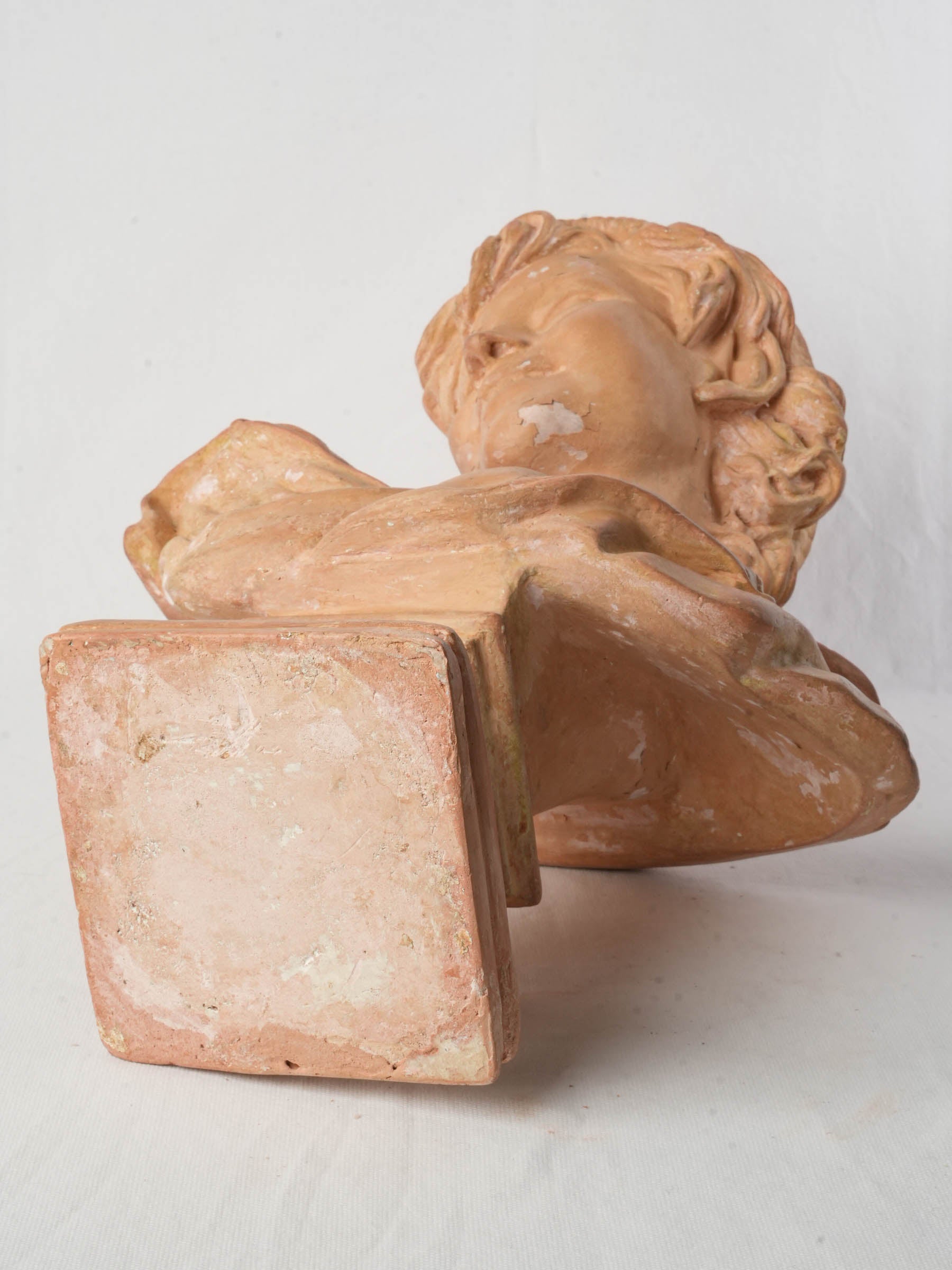 19th Century Terracotta-Patinated Plaster Bust After Carpeaux, The Neapolitan Laugher - 20½"