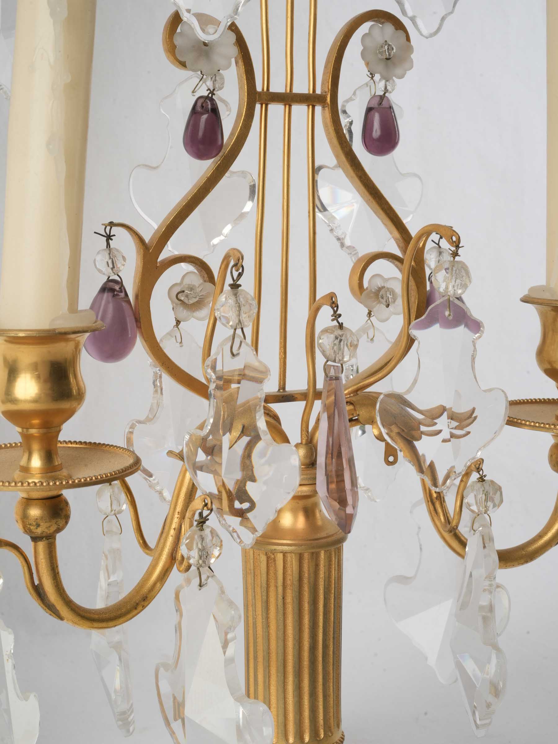Exquisite fluted bronze candlesticks