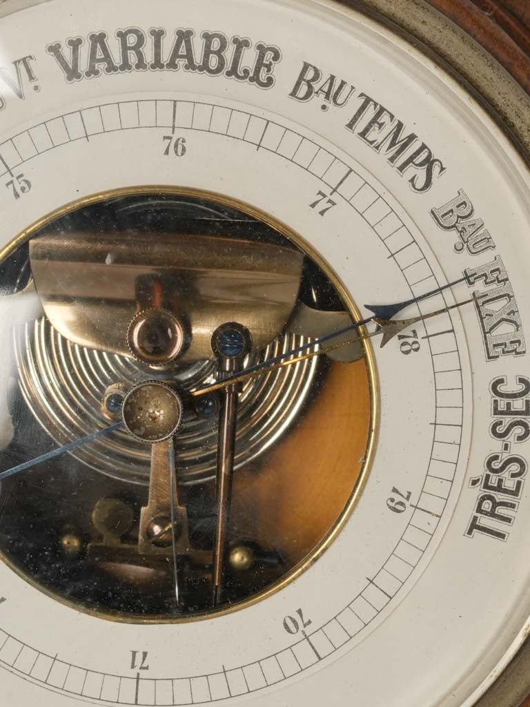 Decorative French walnut barometer
