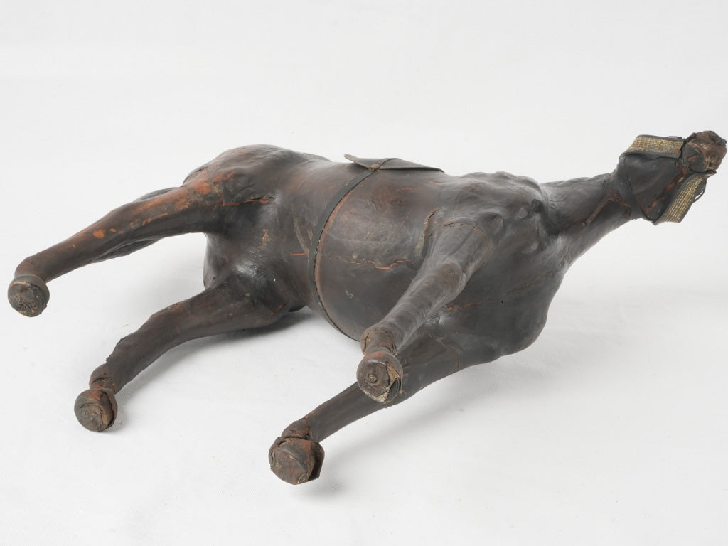 Rich dark leather horse decoration