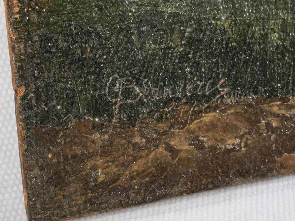 Textured late 1800s oil illustration