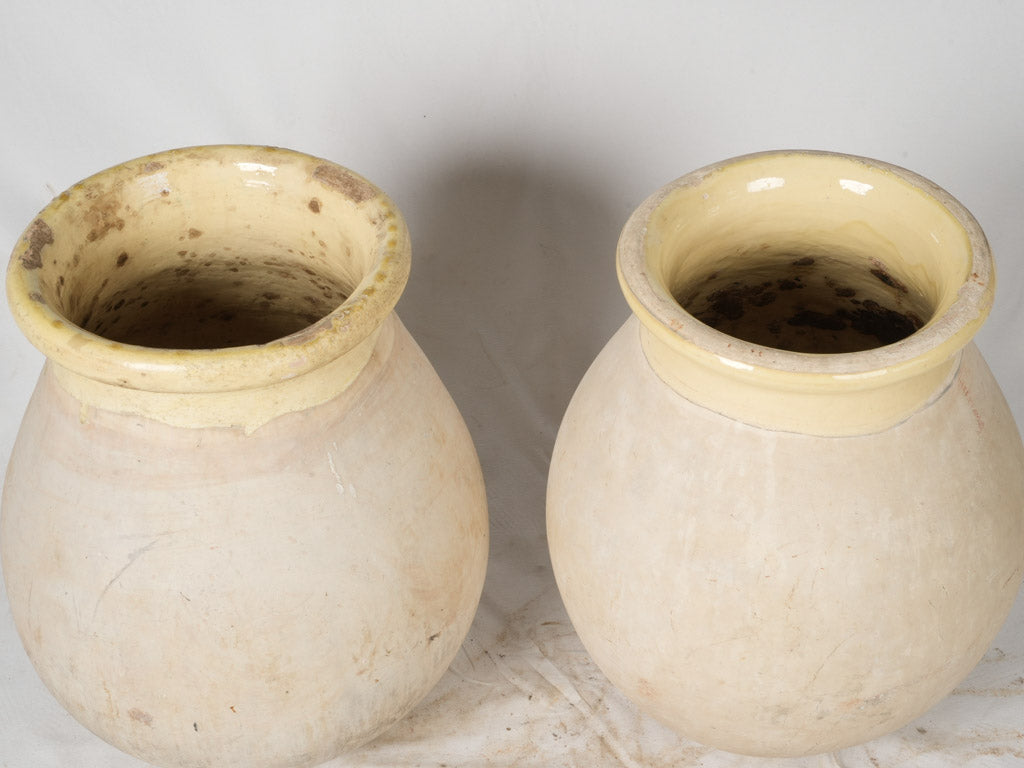 Charming Antique Terracotta Biot Olive Jars