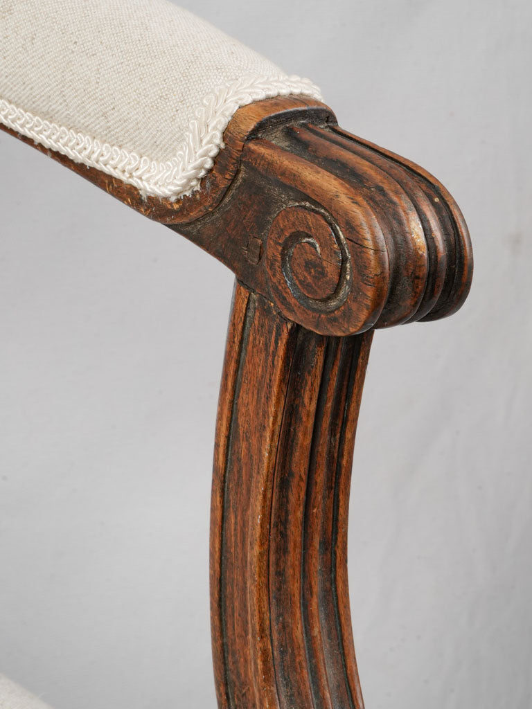 Sophisticated beige linen armchair