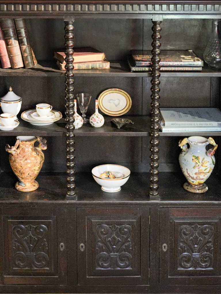 Blackened wood elegant bookcase